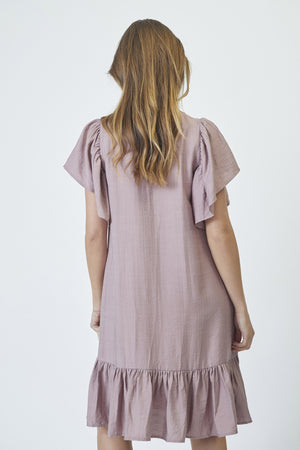 HeraCC Crop SS Frill Dress 103-Old Rose - 36479