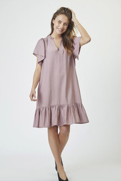 HeraCC Crop SS Frill Dress 103-Old Rose - 36479 Thumbnail