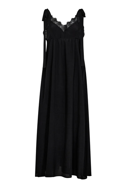 PerinCC Lace Strap Dress 96-Black - 36487 Thumbnail