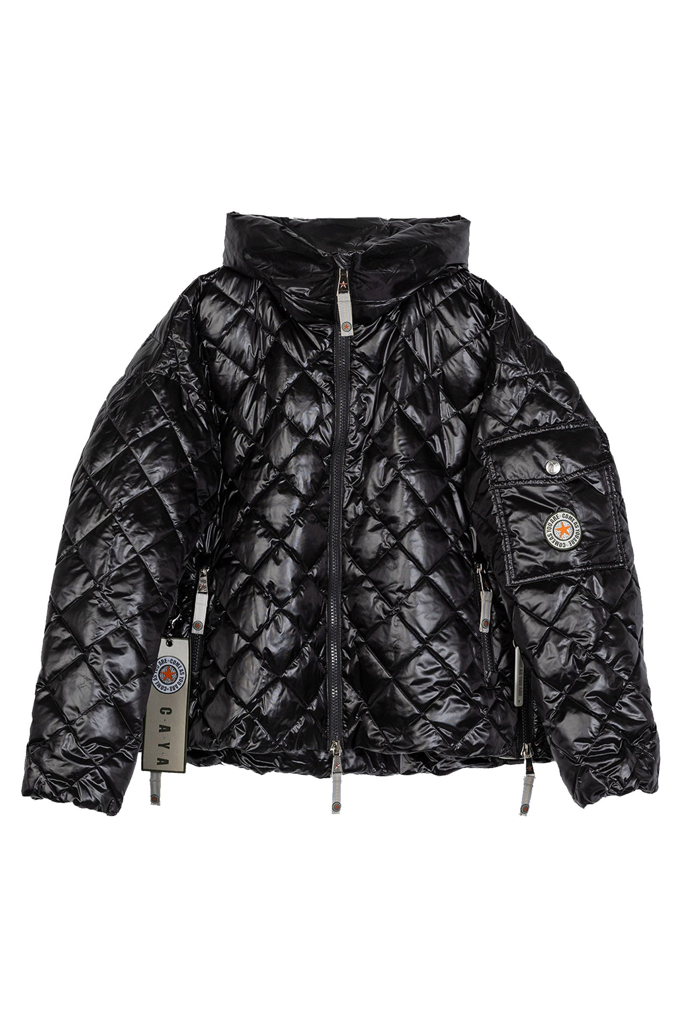 GINNY SHORT DIAMOND JAKKE POP. Black - GINNY SHORT DIAMOND