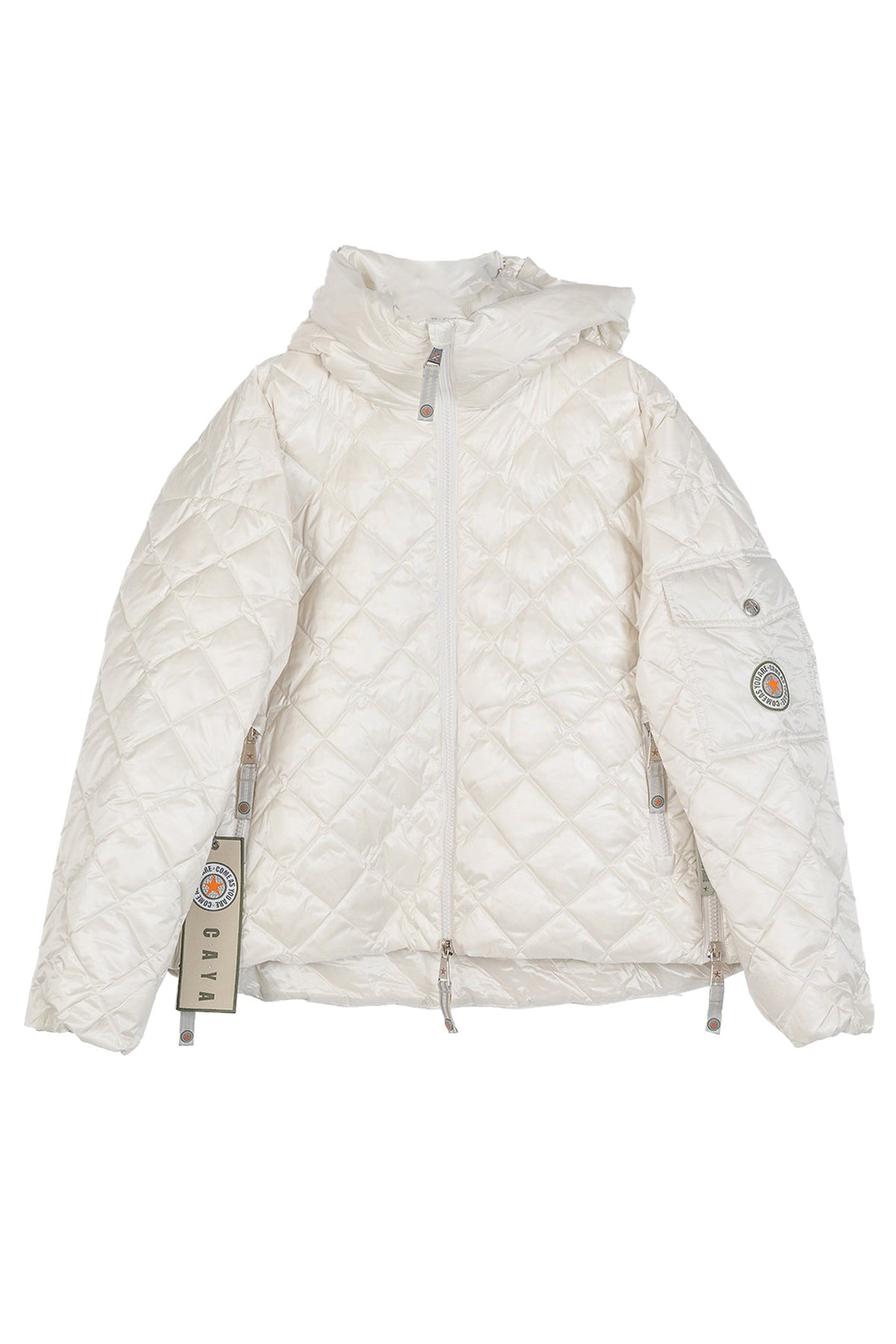 GINNY SHORT DIAMOND JAKKE POP. White - GINNY SHORT DIAMOND