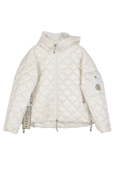 GINNY SHORT DIAMOND JAKKE POP. White - GINNY SHORT DIAMOND Thumbnail