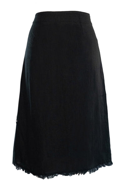 LILA Linen Skirt 9000 Jet Black - 2510150206 Thumbnail