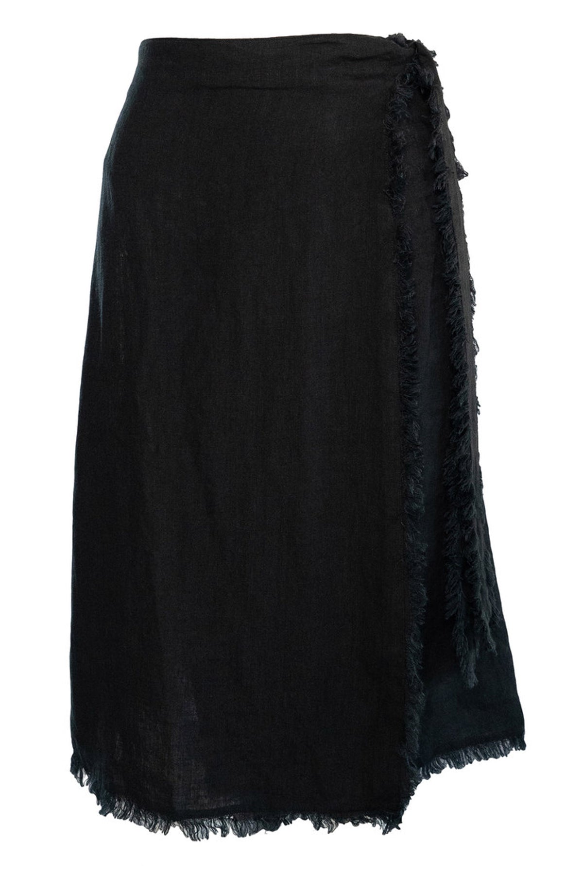 LILA Linen Skirt 9000 Jet Black - 2510150206