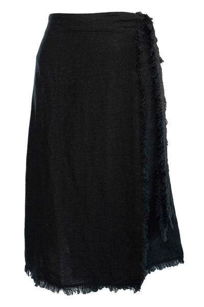 LILA Linen Skirt 9000 Jet Black - 2510150206 Thumbnail