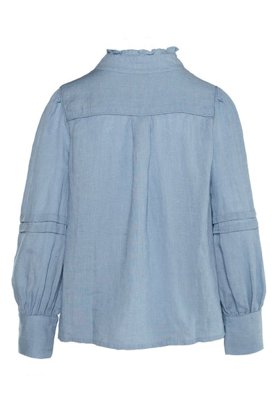 SARI Linen Blouse 4003 Faded Denim - 2510190204 Thumbnail