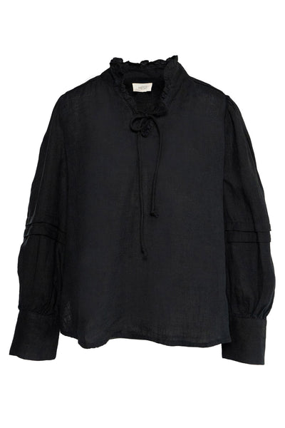 SARI Linen Blouse 9000 Jet Black - 2510190204 Thumbnail