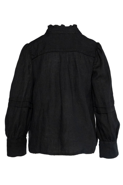 SARI Linen Blouse 9000 Jet Black - 2510190204 Thumbnail