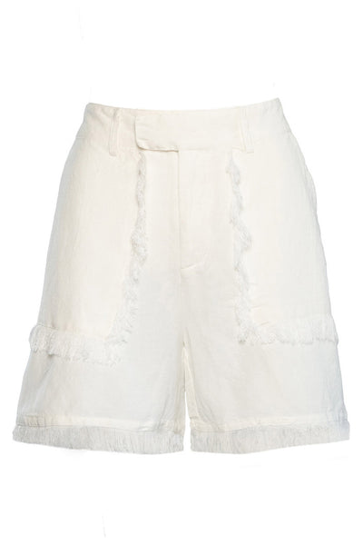 LILA Linen Shorts 0003 White Alyssum - 2510240205 Thumbnail