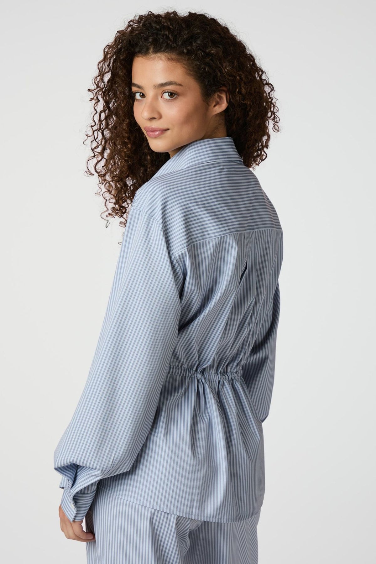 SOLEI STRIPED SHIRT 165072 BLU Light Blue - SOLEI STRIPED SHIRT 165072