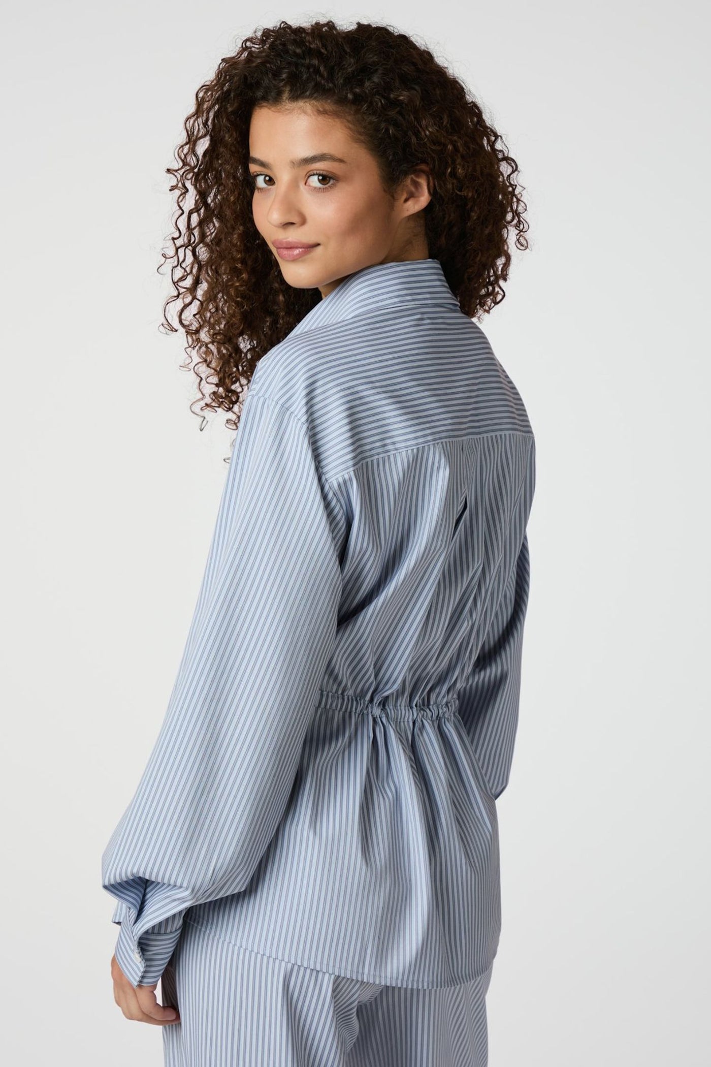 SOLEI STRIPED SHIRT 165072 BLU Light Blue - SOLEI STRIPED SHIRT 165072