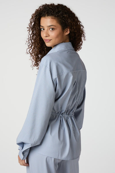 SOLEI STRIPED SHIRT 165072 BLU Light Blue - SOLEI STRIPED SHIRT 165072 Thumbnail