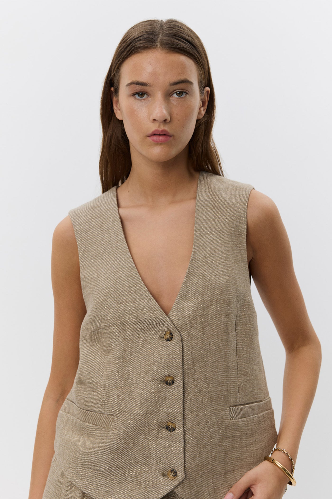 IDASW VEST 7055 Light brown - S252436