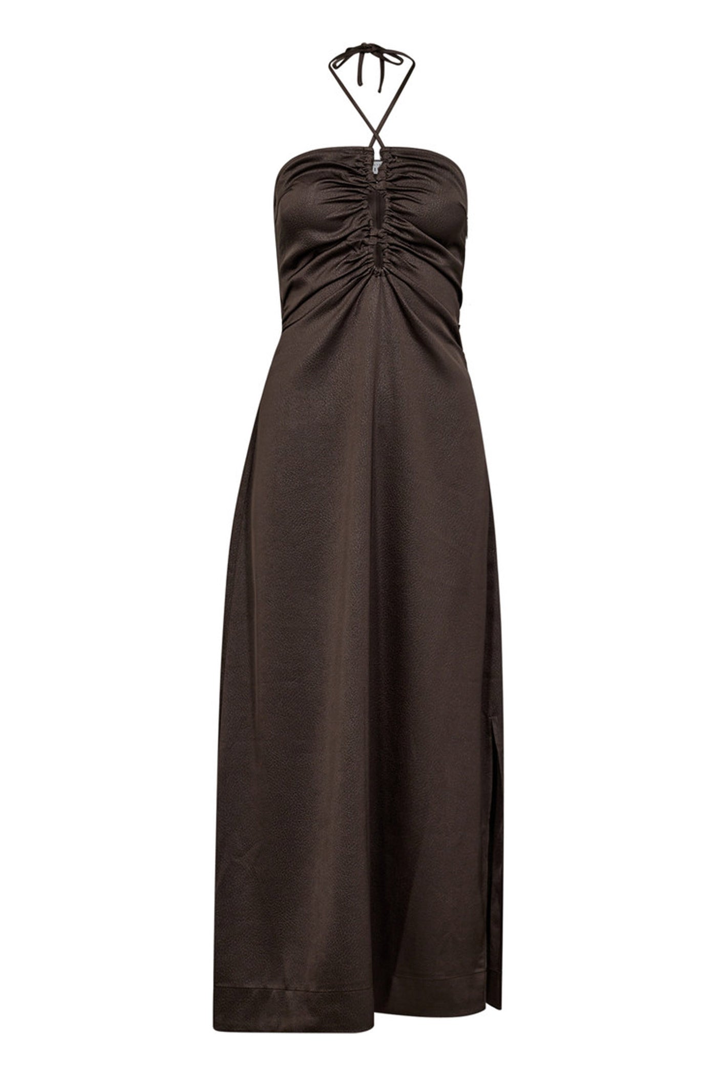 Chrisse Tie Slit Dress Mocca - HL10103