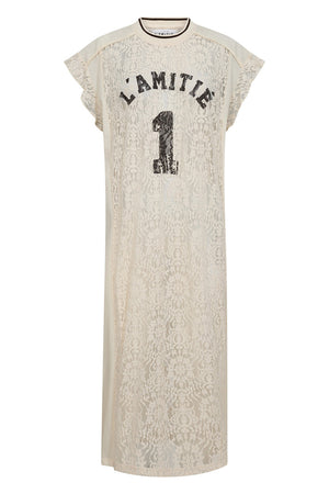 Lace Football Frill Dress Pearl - HL10132