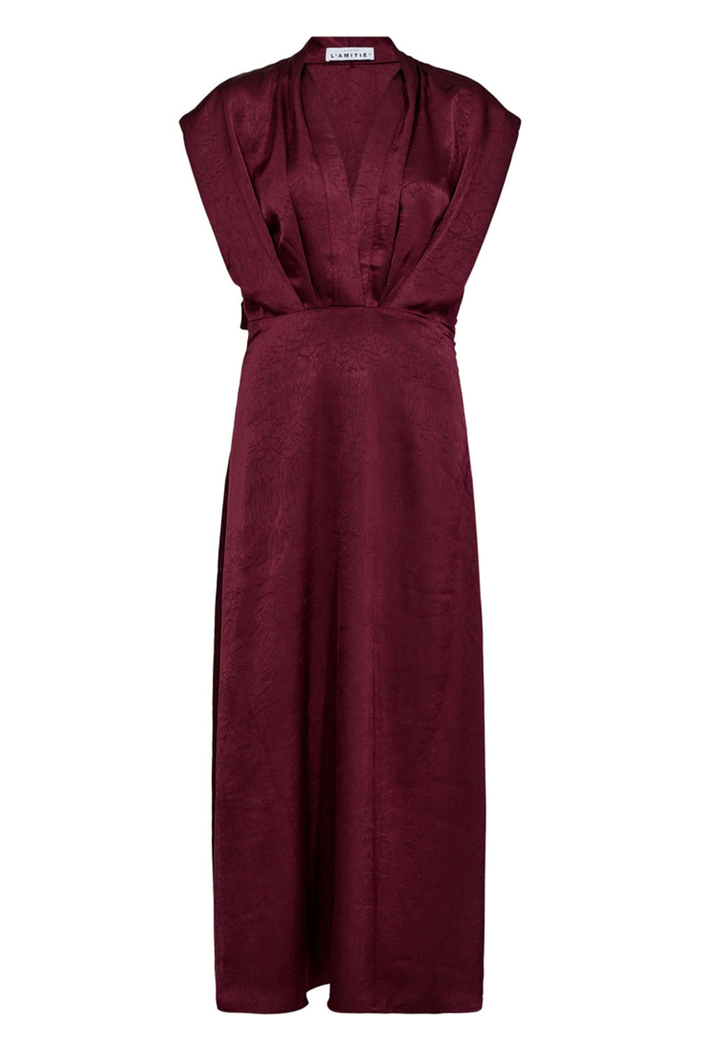 L'egance Satin Drape Dress Amarone - HL10042