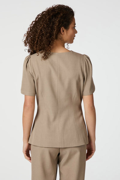 165065 JULES STRUCTURE BLOUSE Dark Taube - 165065 JULES STRUCTURE BLOUSE Thumbnail