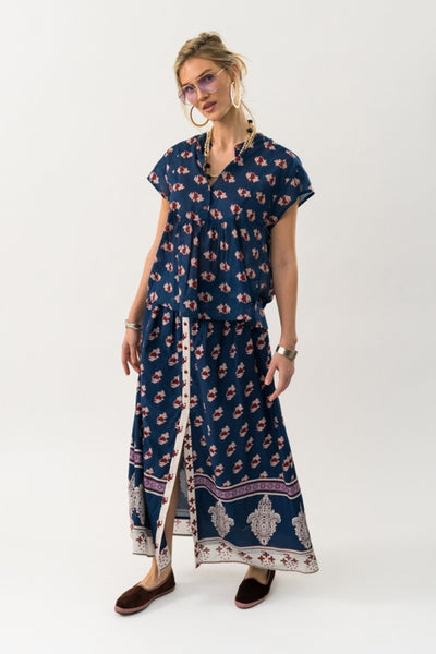 RioLL Maxi Skirt 23 Dark Blue - 25253-2016 Thumbnail