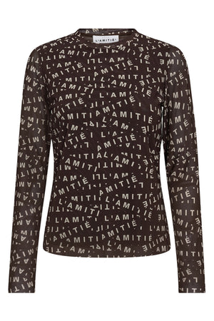 L'AMITIÉ Mesh Ls O-Neck Mocca - HL10157