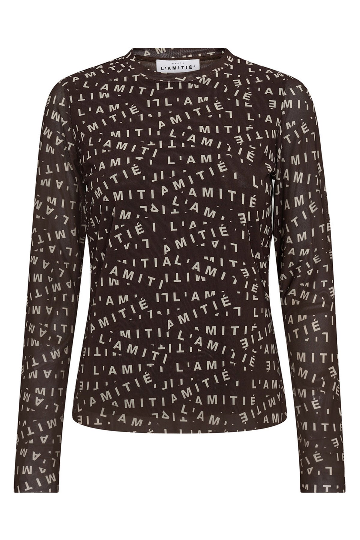 L'AMITIÉ Mesh Ls O-Neck Mocca - HL10157