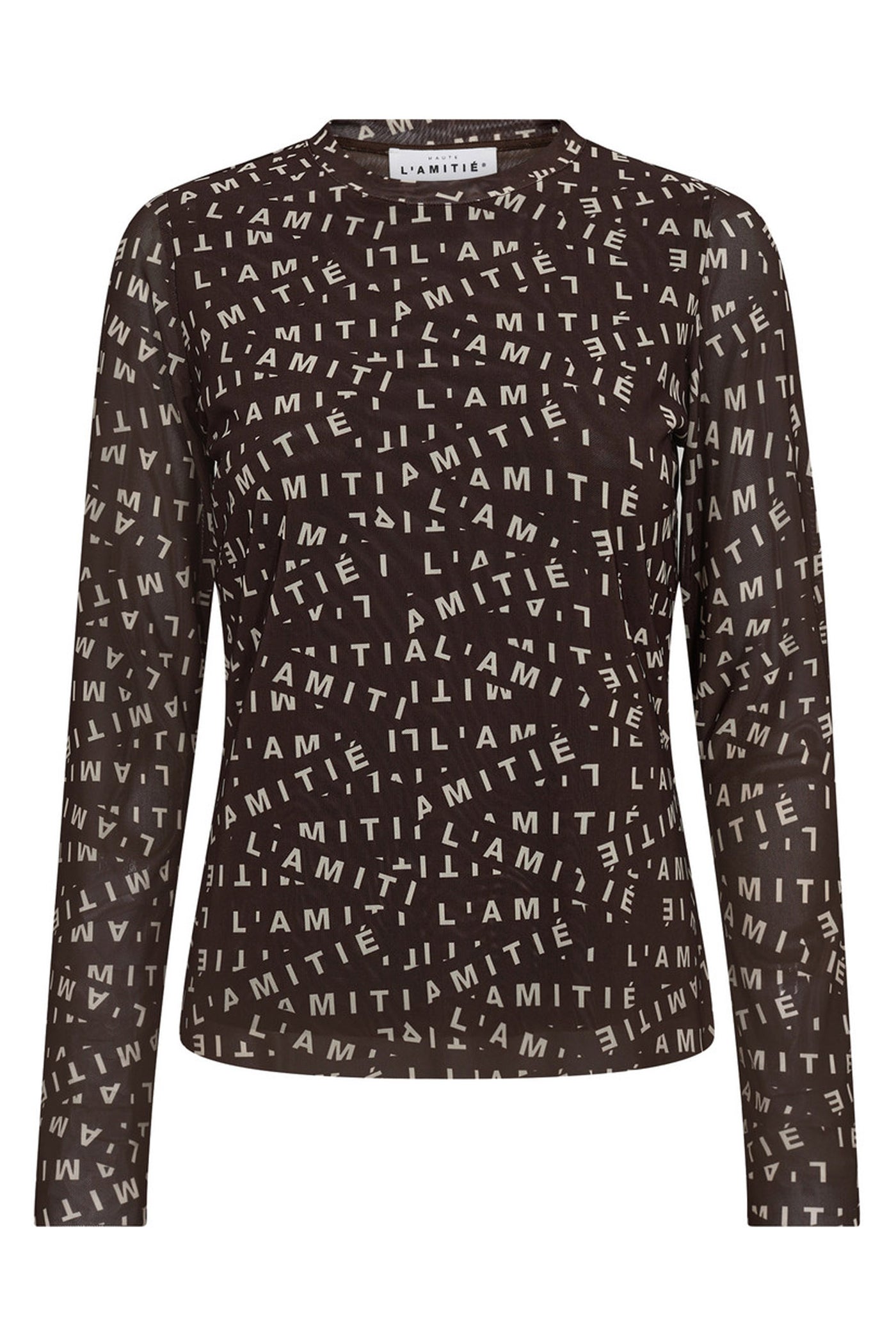 L'AMITIÉ Mesh Ls O-Neck Mocca - HL10157