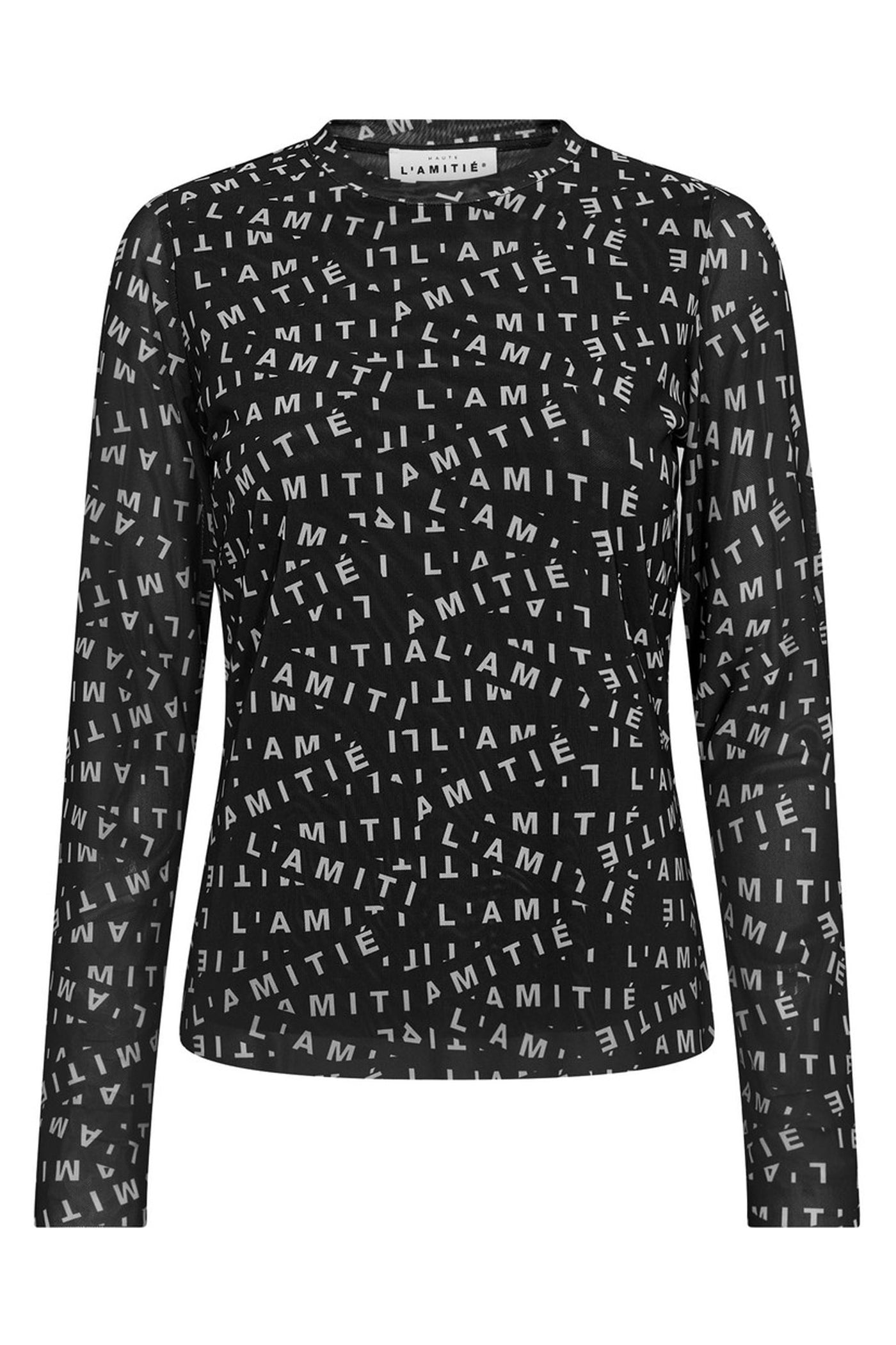 L'AMITIÉ Mesh Ls O-Neck Black - HL10157