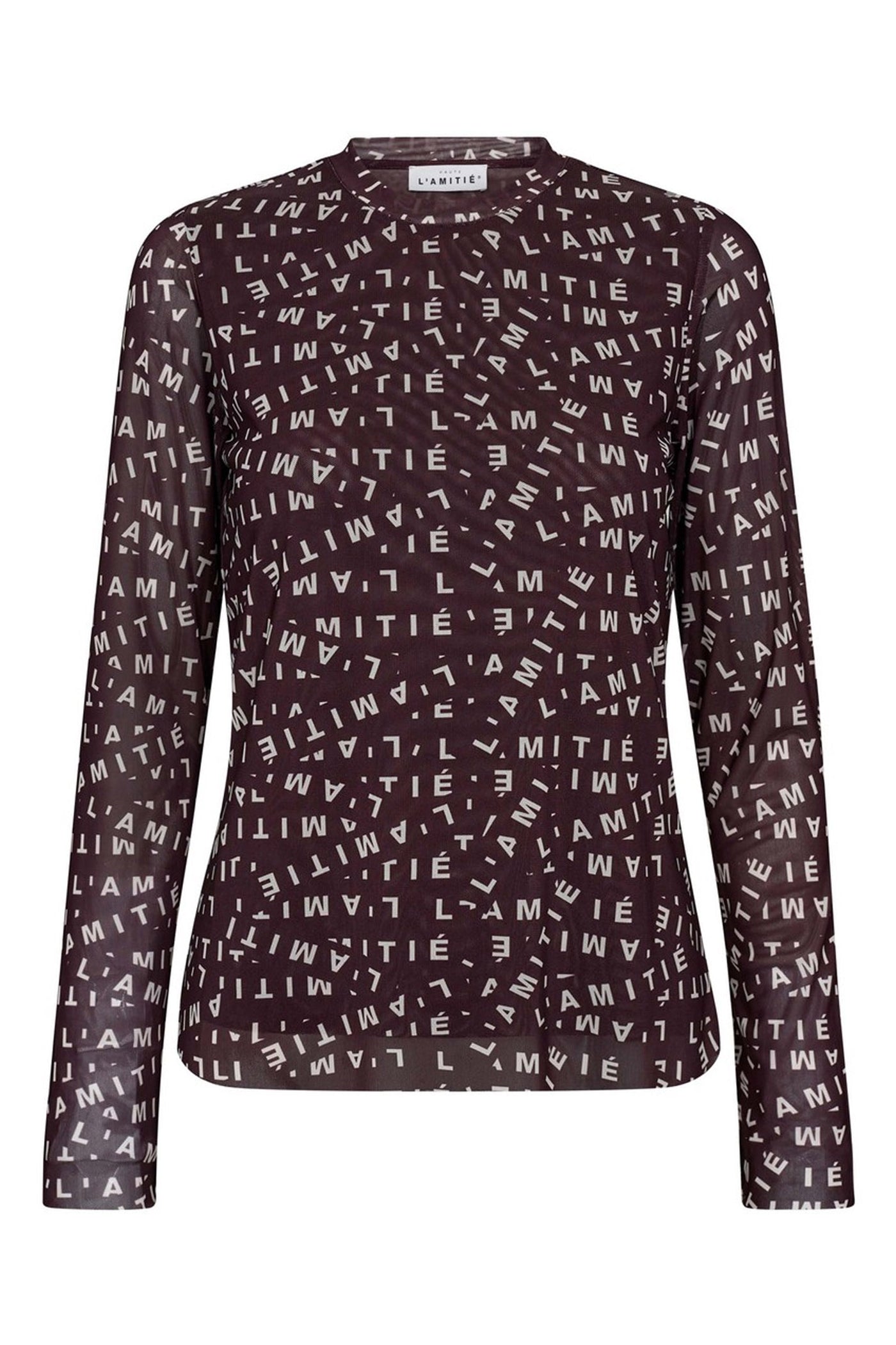 L'AMITIÉ Mesh Ls O-Neck Amarone - HL10157
