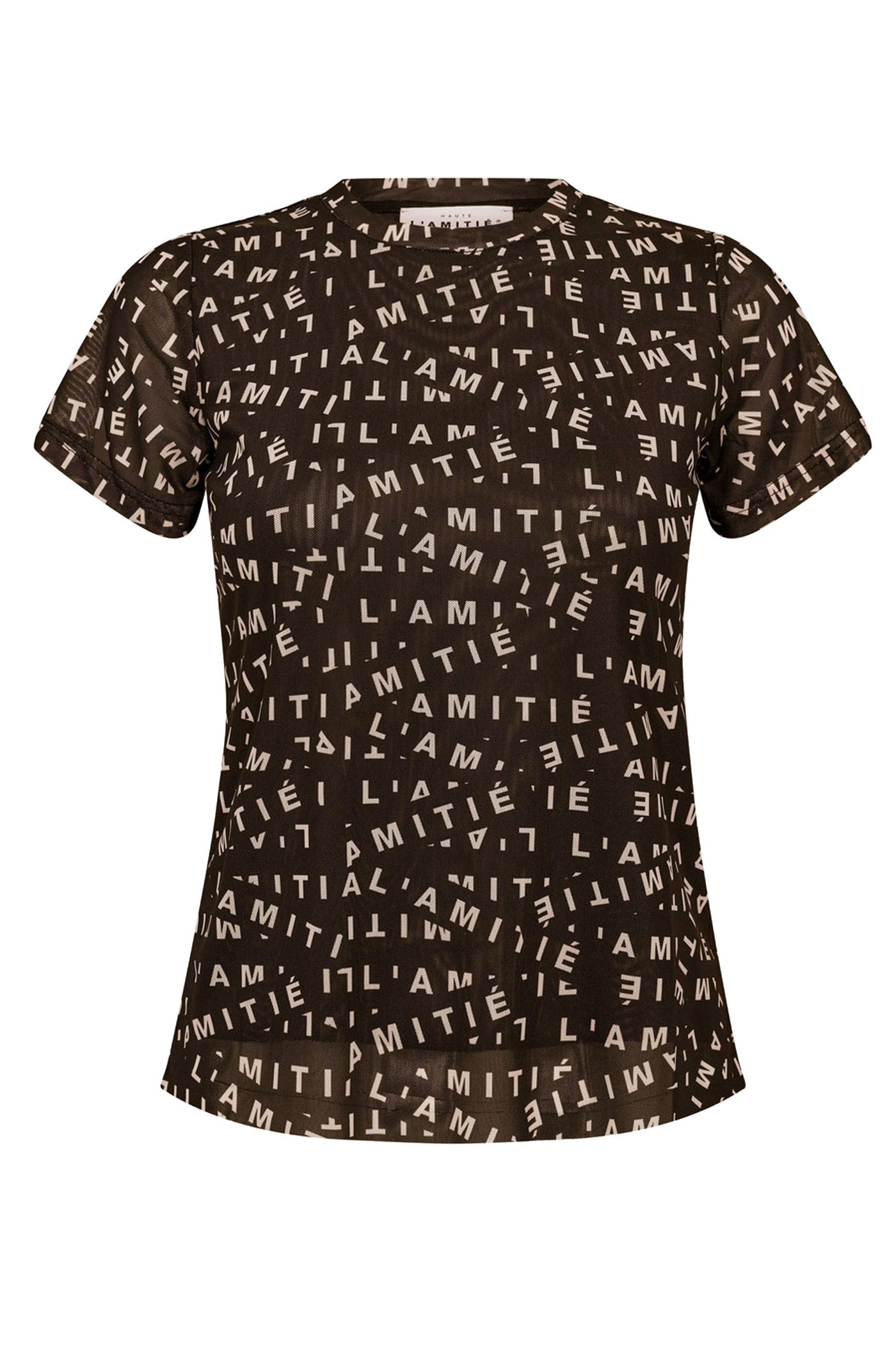 L'AMITIÉ Mesh Logo Tee Mocca - HL10127