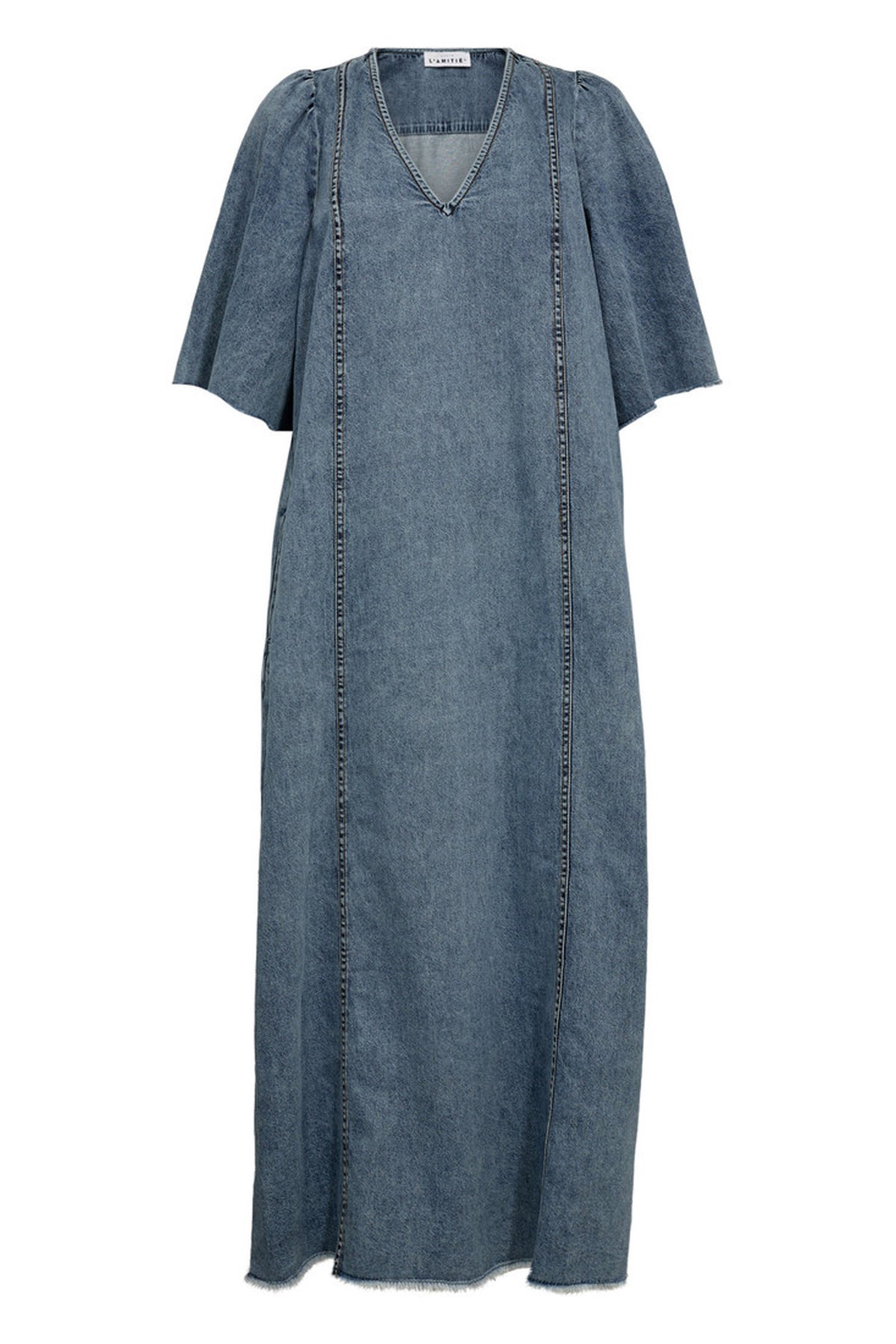 Denim Raw Hem Dress Denim blue - HL10226