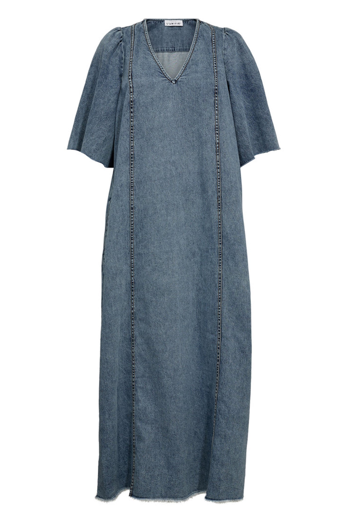 Denim Raw Hem Dress Denim blue - HL10226