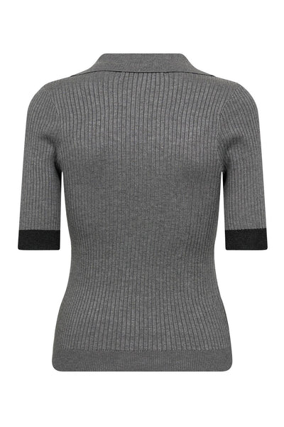 BonnyCC Polo SS Knit 139-Mid Grey - 32205 Thumbnail