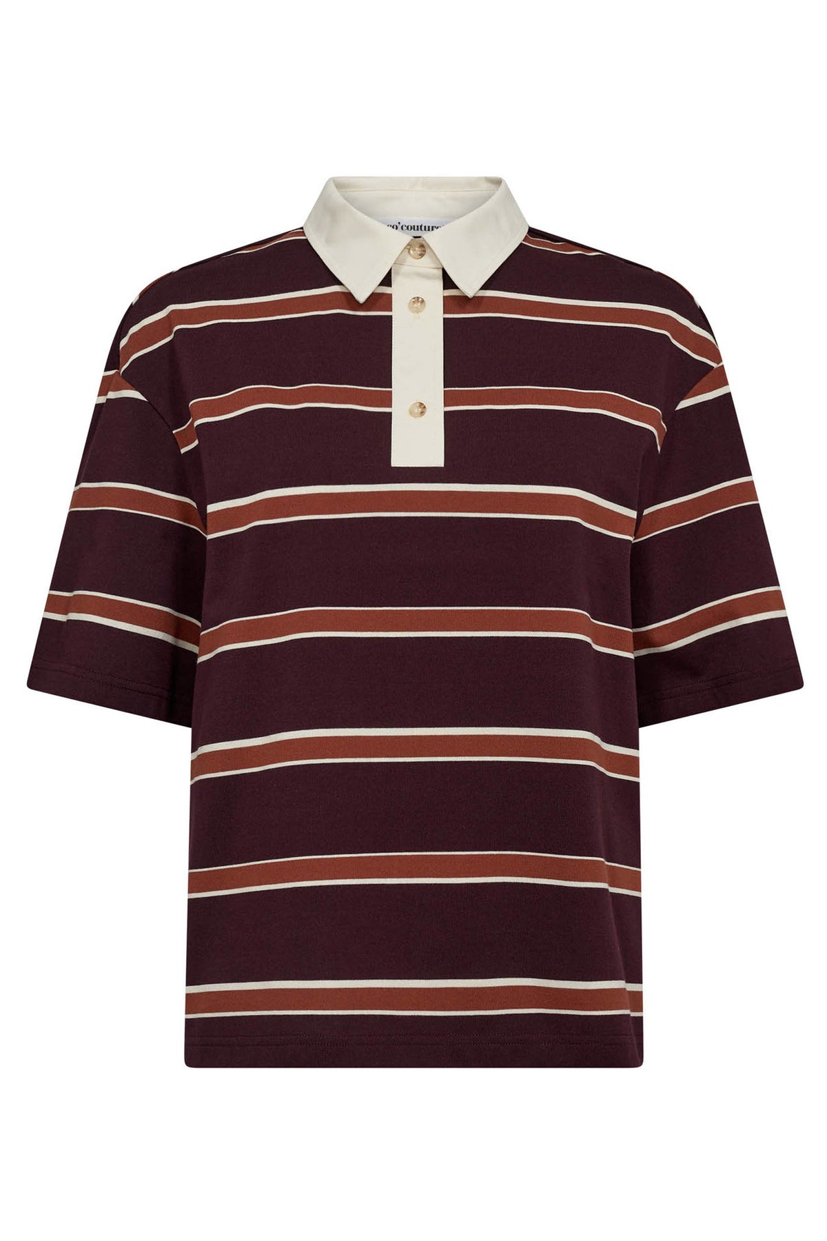 AugustaCC Stripe Polo Tee 87-Winered - 33175