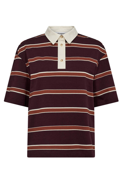 AugustaCC Stripe Polo Tee 87-Winered - 33175 Thumbnail