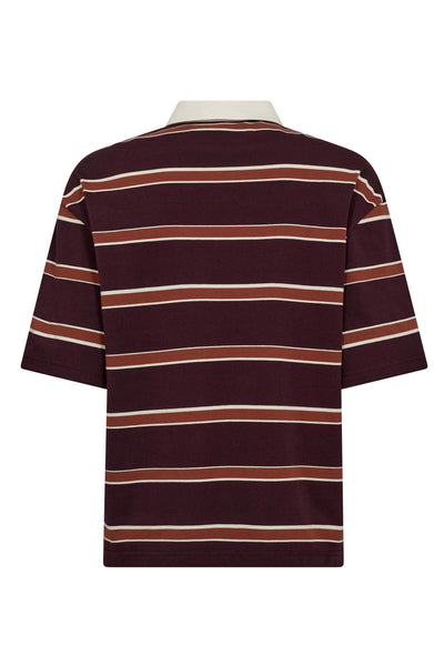 AugustaCC Stripe Polo Tee 87-Winered - 33175 Thumbnail