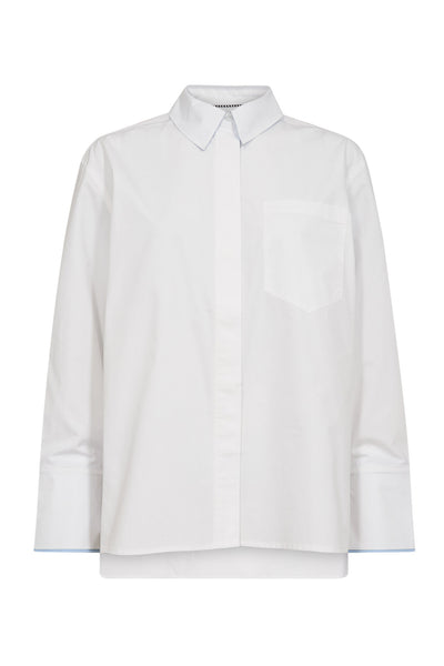 DonnaCC Fold Cuff Shirt 4000-White Thumbnail