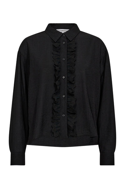 AlbieCC Frill Shirt 96-Black - 35863 Thumbnail