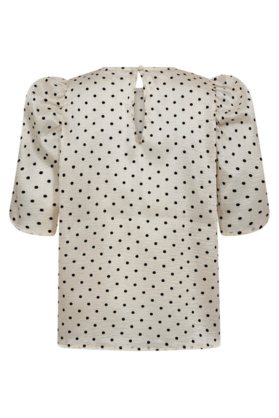 DilanCC Dot SS Blouse 108-Powder - 35868 Thumbnail
