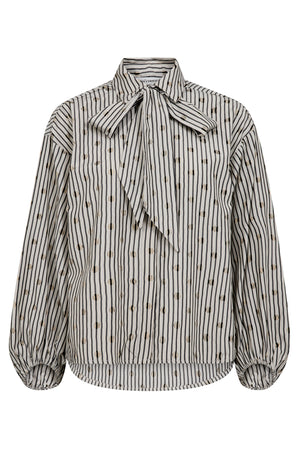 TrixieCC Dot Bow Shirt 138-Light Grey - 35872