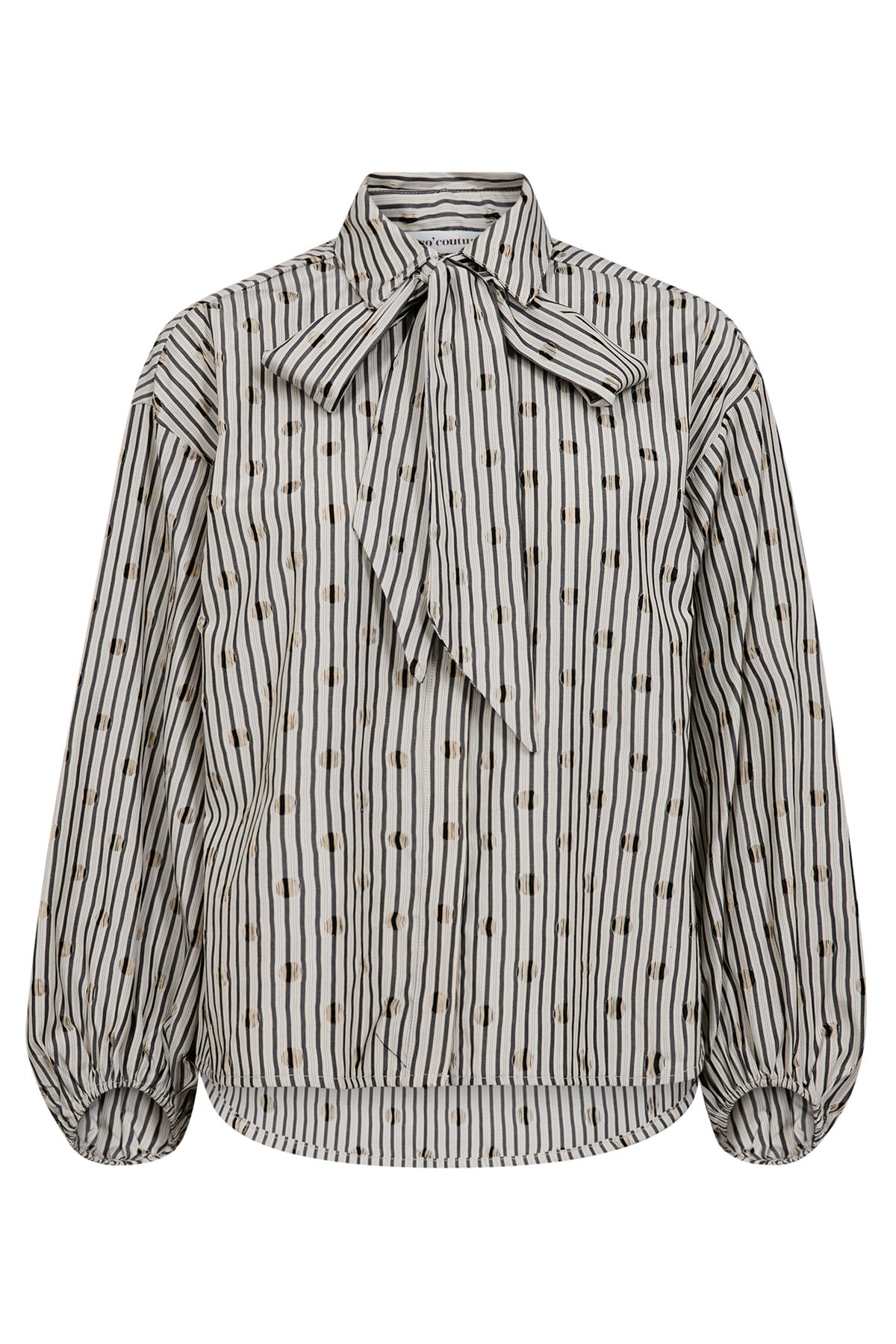 TrixieCC Dot Bow Shirt 138-Light Grey - 35872
