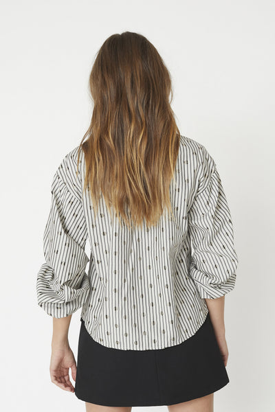 TrixieCC Dot Bow Shirt 138-Light Grey - 35872 Thumbnail