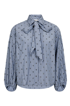 TrixieCC Dot Bow Shirt 17-Blue - 35872