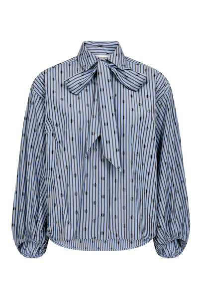 TrixieCC Dot Bow Shirt 17-Blue - 35872 Thumbnail