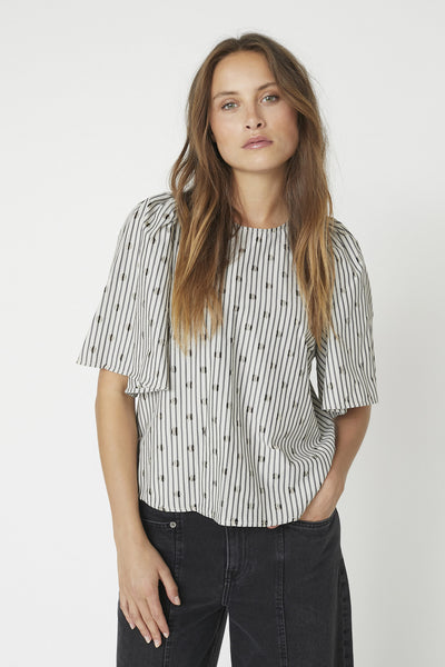 TrixieCC Dot Blouse 138-Light Grey - 35873 Thumbnail