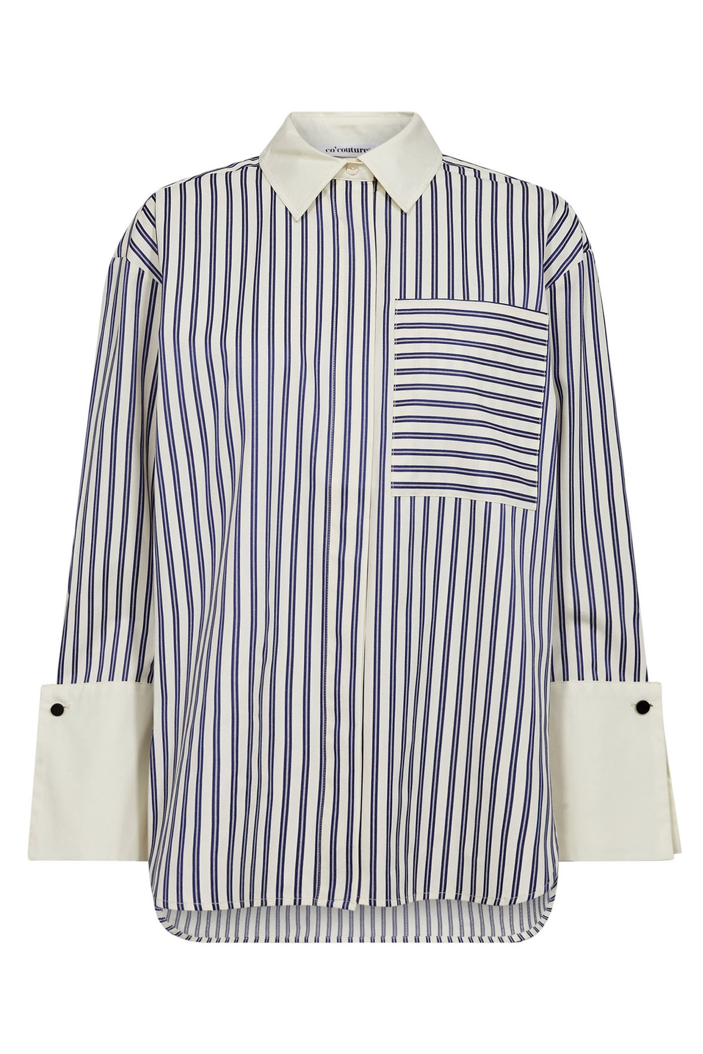 SamsonCC Stripe Cuff Shirt 120-Navy - 35878