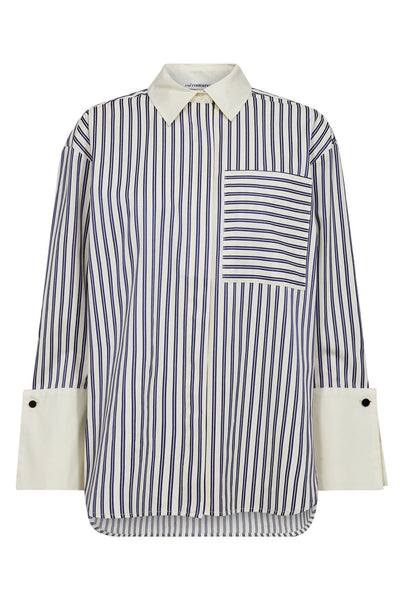 SamsonCC Stripe Cuff Shirt 120-Navy - 35878 Thumbnail