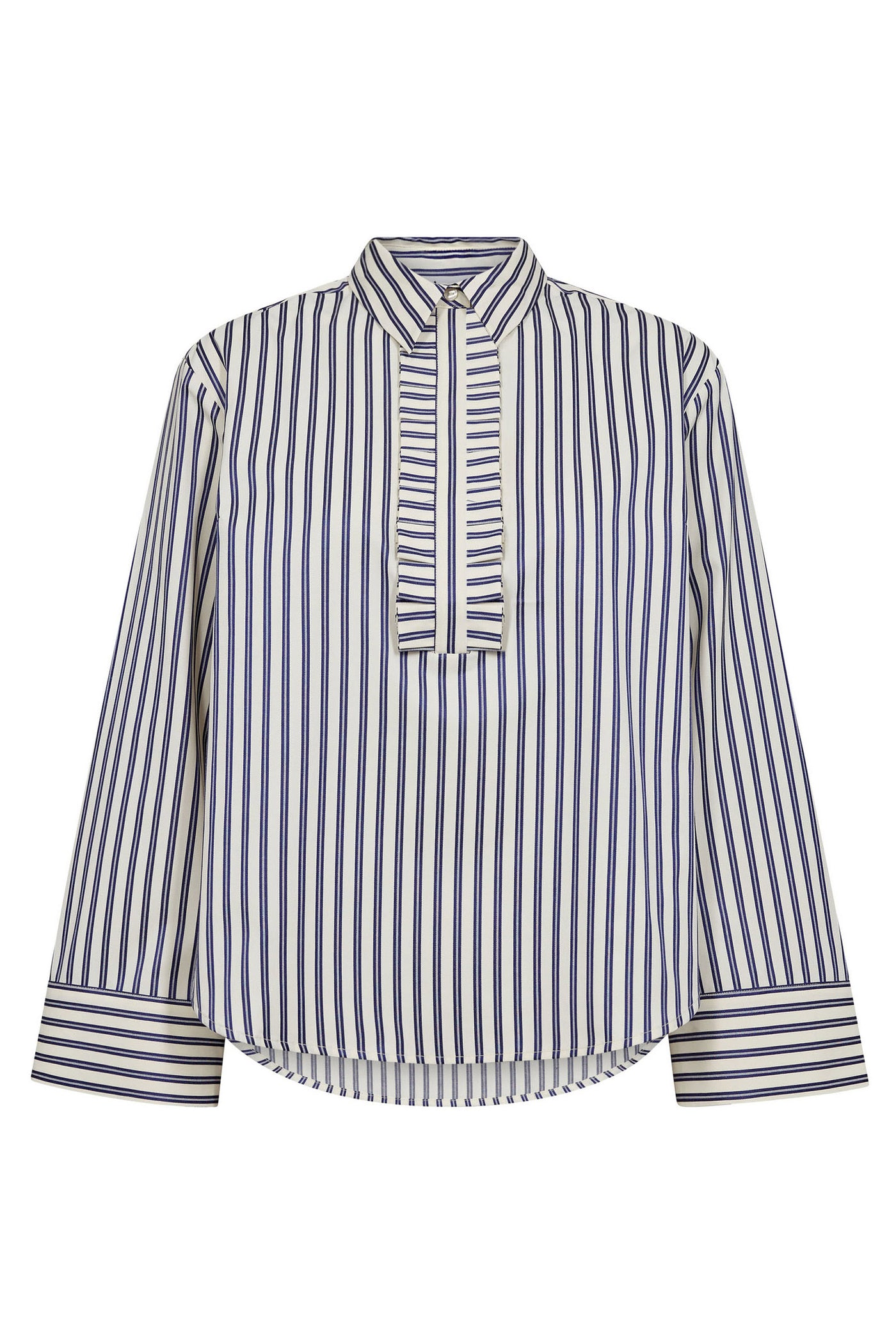 SamsonCC Stripe Frill Shirt 120-Navy - 35879