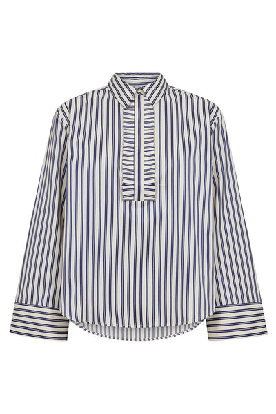 SamsonCC Stripe Frill Shirt 120-Navy - 35879 Thumbnail