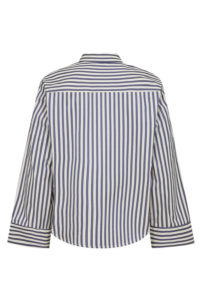 SamsonCC Stripe Frill Shirt 120-Navy - 35879 Thumbnail