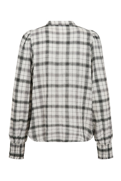Sally Check V-Blouse 11-Off white - 35882 Thumbnail