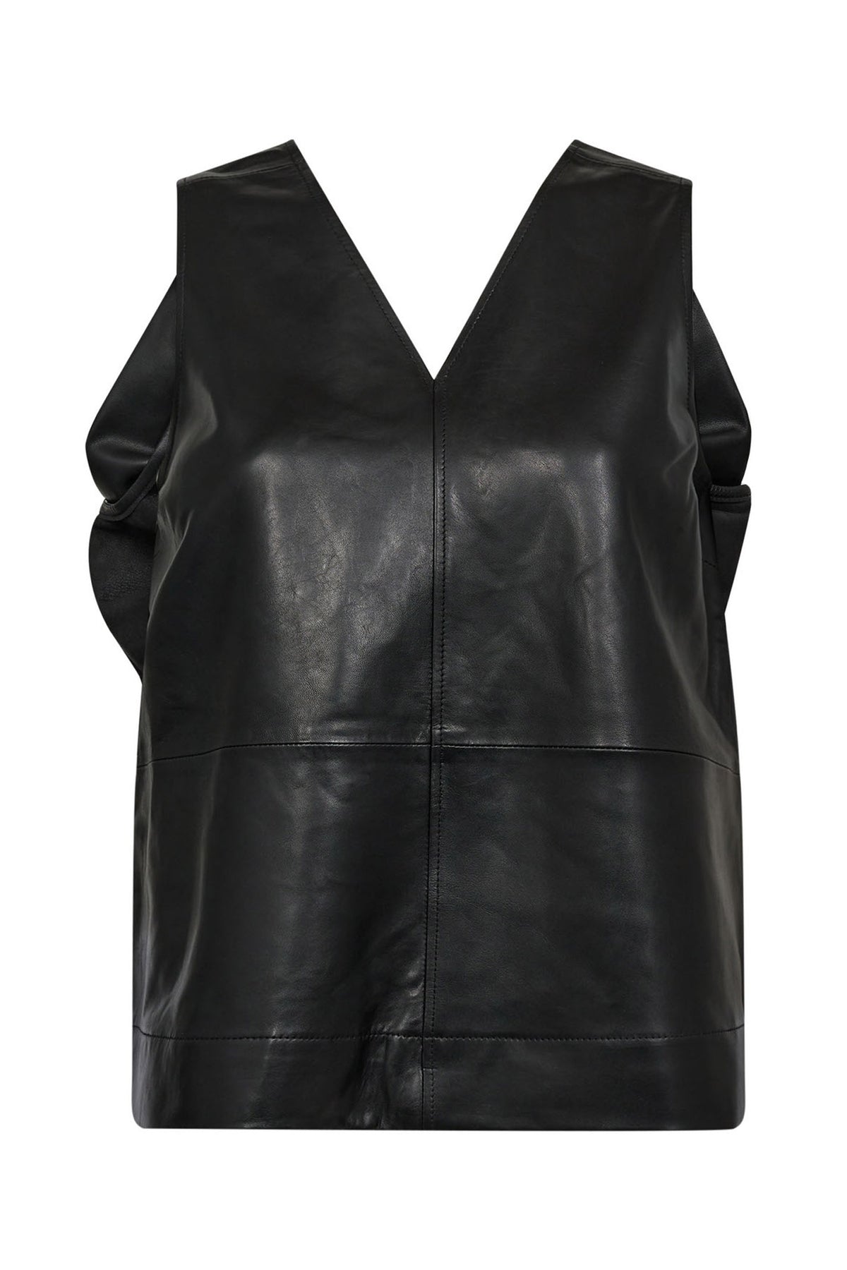 PhoebeCC Leather Bow V-Top 96-Black